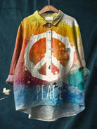 Multicolor Serenity Hippie Art T-shirt by Lumina Vancouver featuring vibrant, bohemian-inspired design on soft cotton fabric.