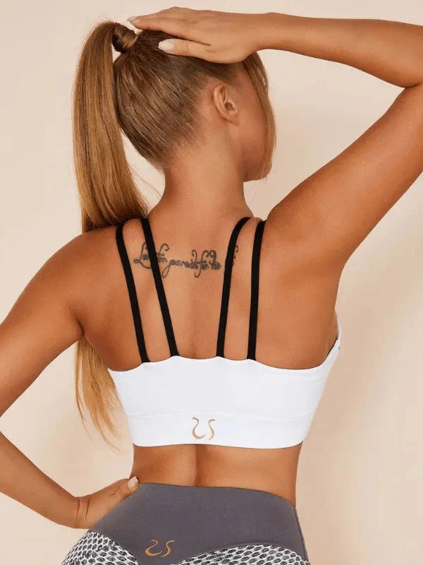 White Lumina Wear mesh back bra with sexy design and stylish beauty back details, perfect for sporty or casual wear.