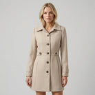 Apricot Sienna Lumina Wear women's structured tailored winter coat with button front, designed for a chic and warm winter look.