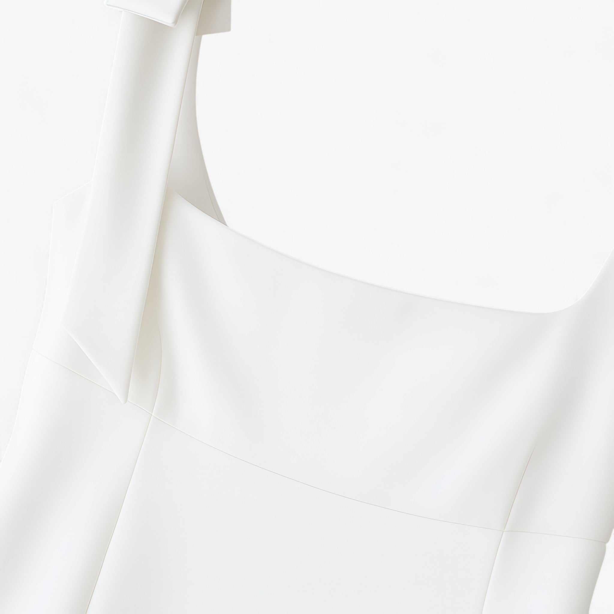 White Sophia bow-detail cami top with zipper closure from Lumina Wear, designed for women, showing front view with bow accents.