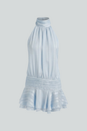 Sophia Lumina Wear blue mini dress featuring a chic, flattering fit, perfect for casual occasions.