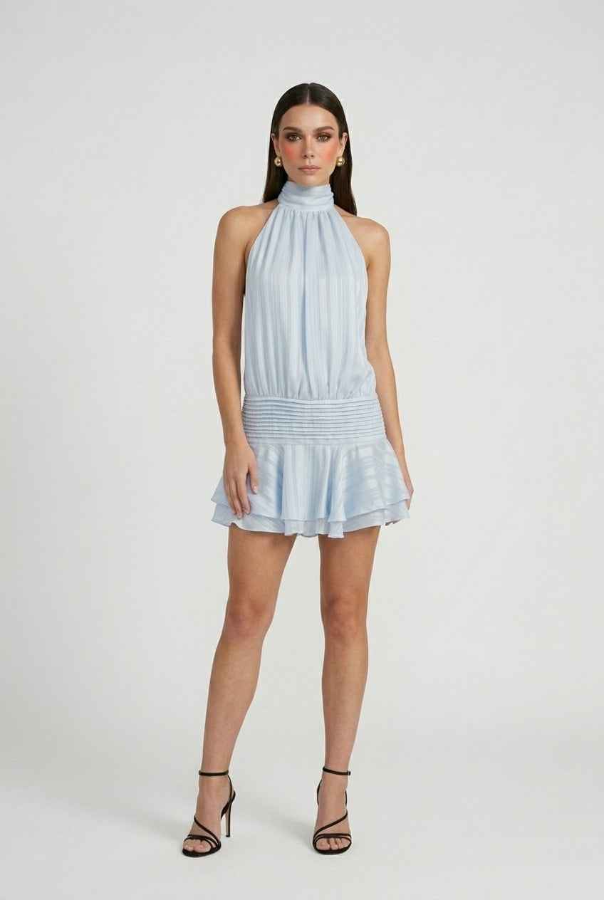 Sophia Lumina Wear chic blue mini dress with a flattering fit, casual style perfect for everyday wear.