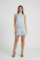 Sophia Lumina Wear chic blue mini dress with a flattering fit, casual style perfect for everyday wear.