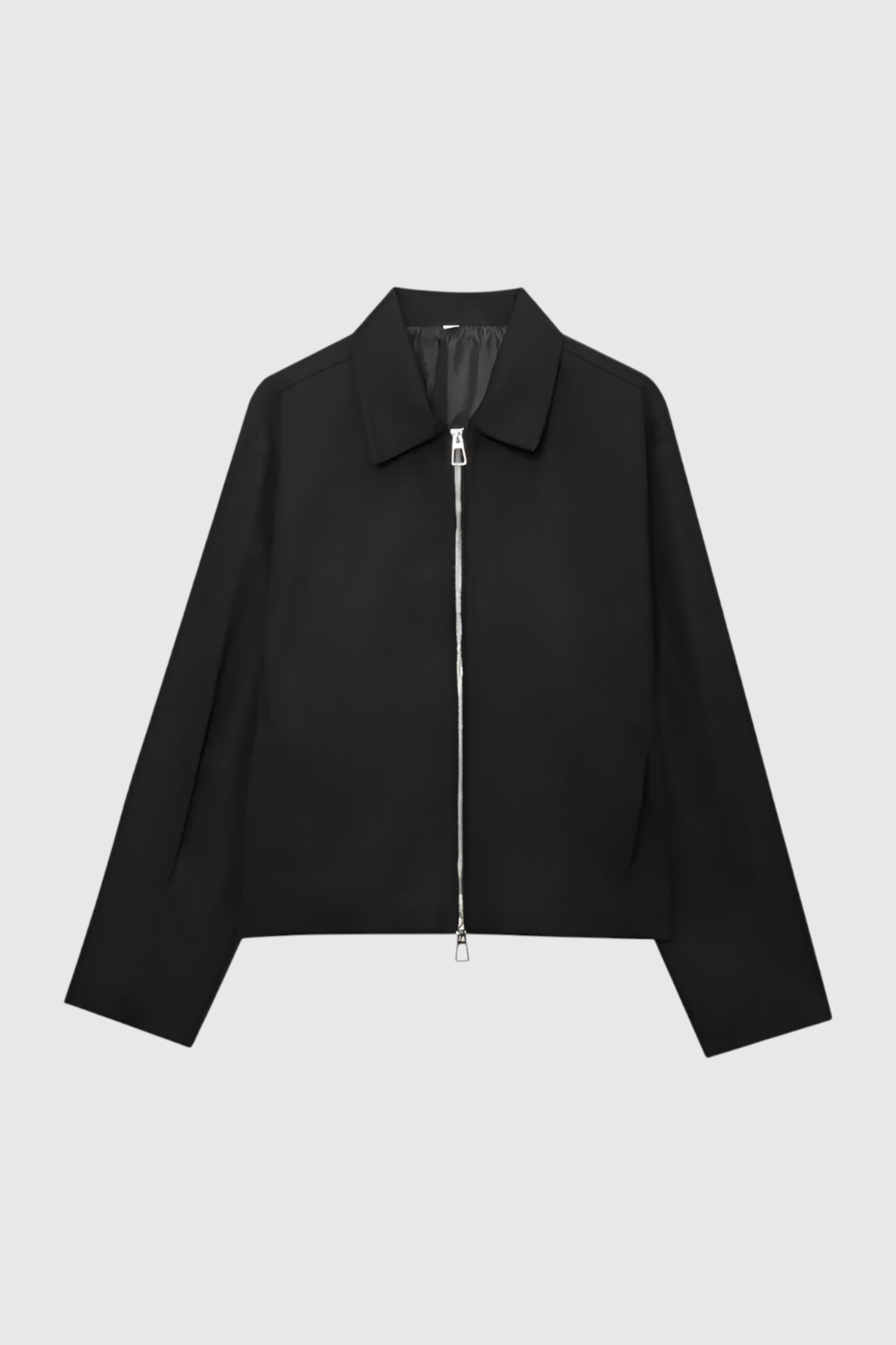 Light blue Lumina Wear Sophia casual bomber jacket with zipper closure, stylish lightweight bomber jacket for women.