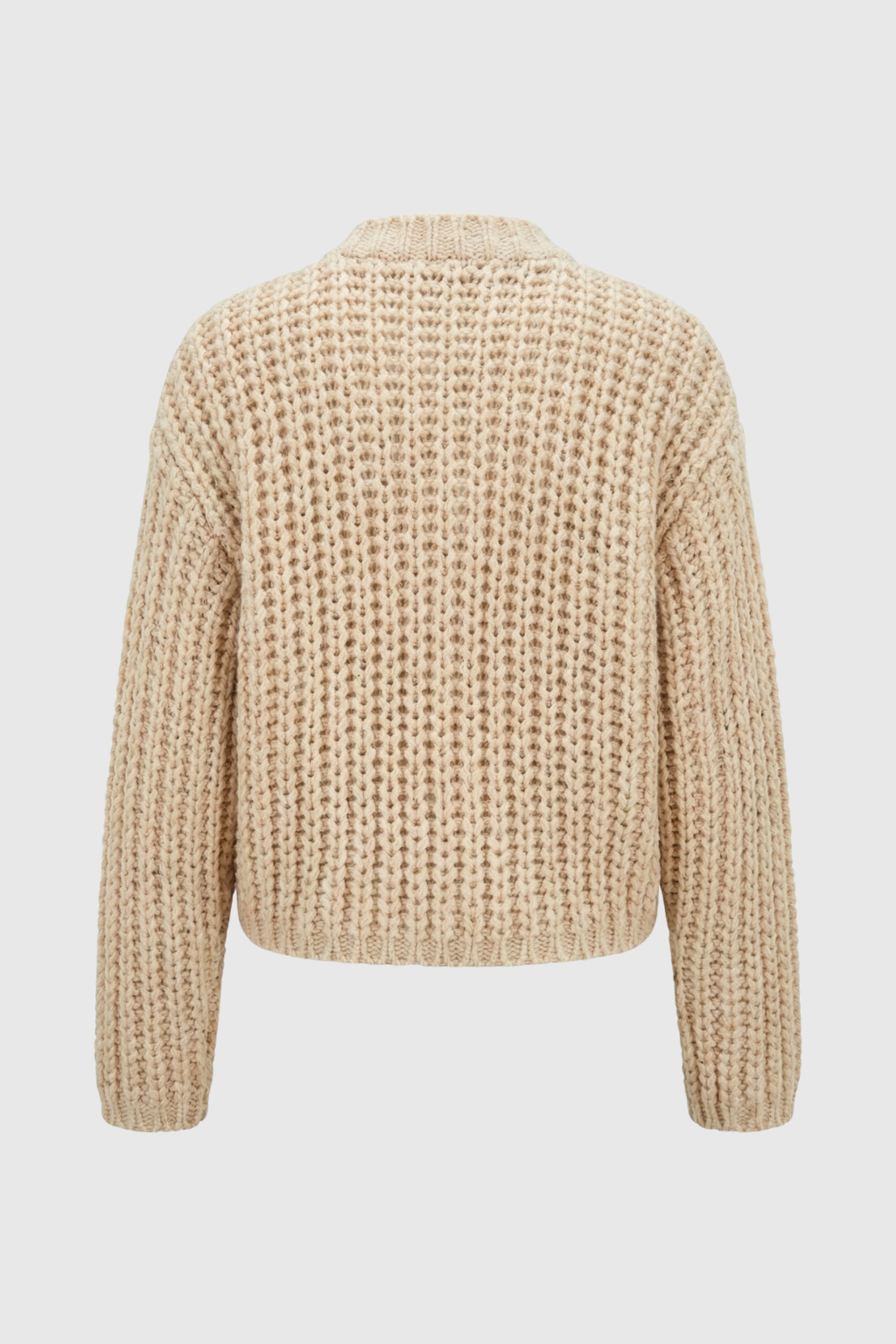 Lumina Wear Sophia women's beige knit cardigan with relaxed fit, cozy and stylish for casual wear.