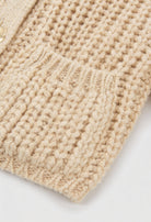 Sophia beige knit cardigan by Lumina Wear, relaxed fit women's cardigan with cozy, soft texture and long sleeves.