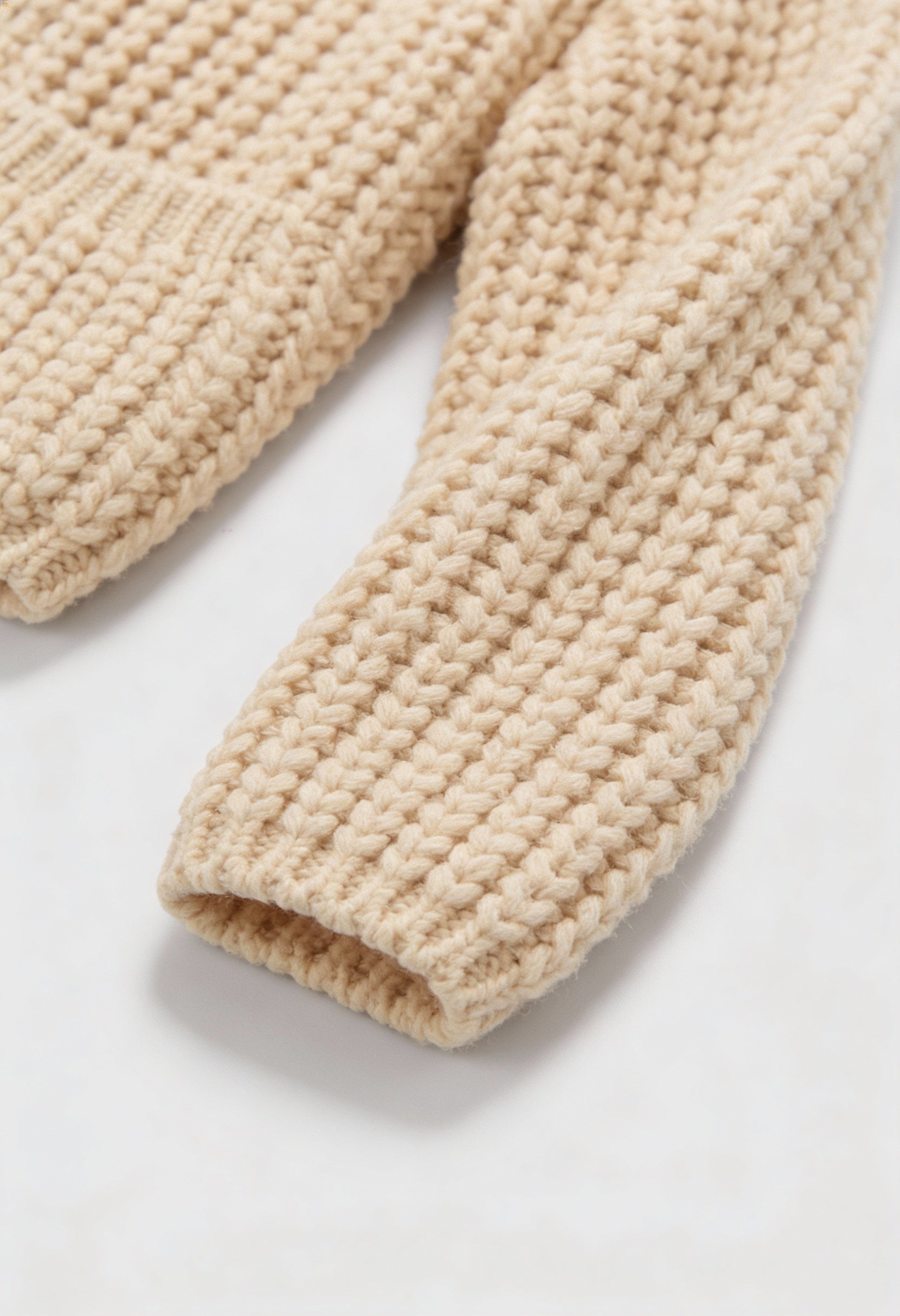 Beige knit Sophia women's cardigan by Lumina Wear featuring a cozy, relaxed fit and soft fabric for comfortable layering.