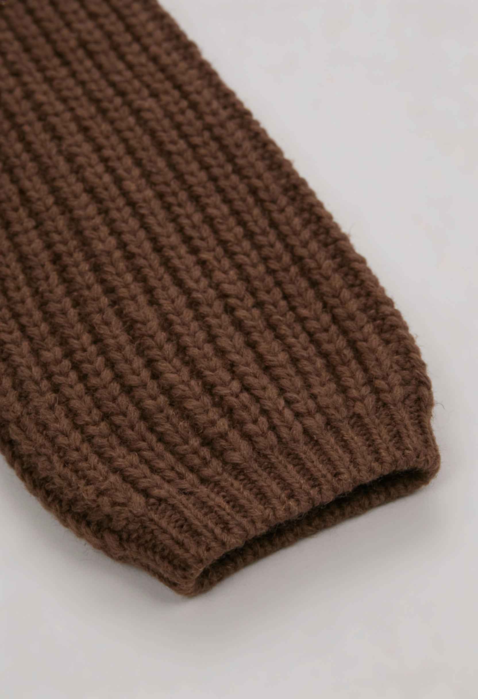 Sophia cozy brown knit cardigan from Lumina Wear featuring a relaxed fit, perfect for casual wear and layered styling.