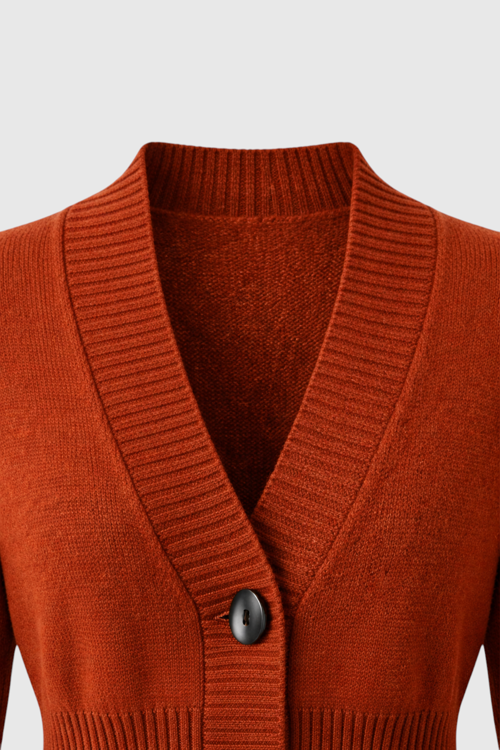 Sophia Lumina Wear cozy brown long cardigan with relaxed fit, soft knit sweater perfect for layering and casual wear.