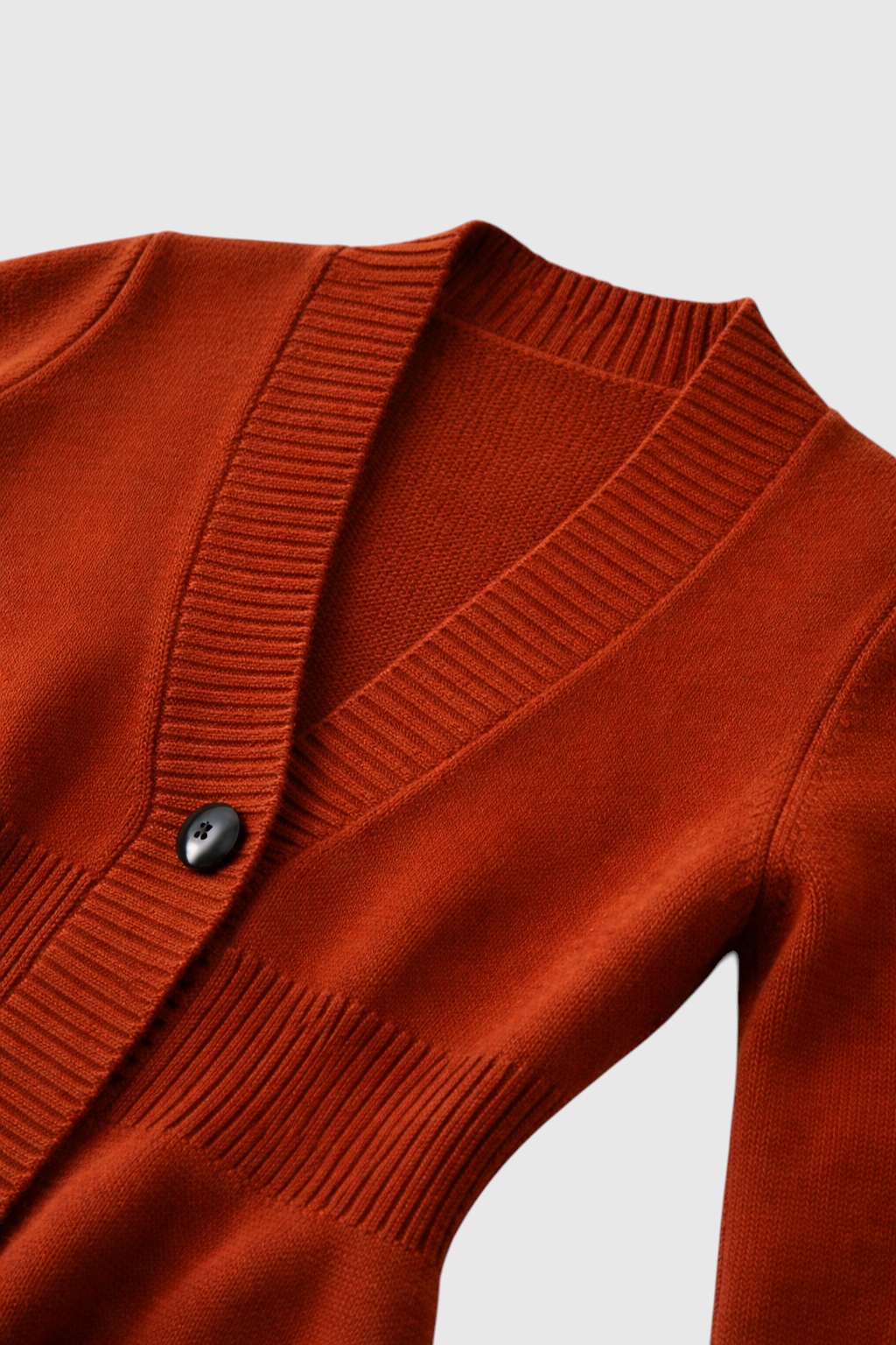 Sophia cozy brown long cardigan by Lumina Wear, relaxed fit sweater with button details and ribbed cuffs, perfect for casual wear.