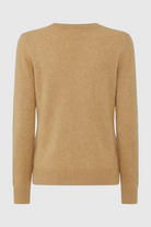 Sophia brown V-neck sweater by Lumina Wear featuring a cozy fit and flattering silhouette, perfect for casual wear.