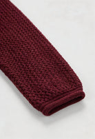 Lumina Wear Sophia cozy burgundy knit cardigan sweater with ribbed details, women's stylish knitwear for a comfortable look.