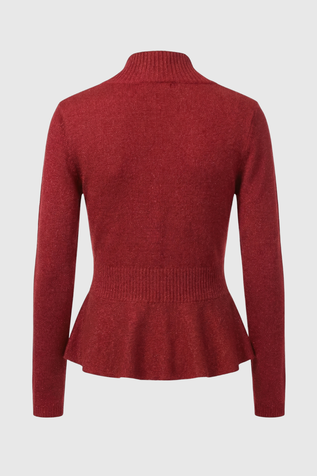 Sophia burgundy long cardigan sweater with relaxed fit from Lumina Wear, featuring cozy knit fabric and open front design.