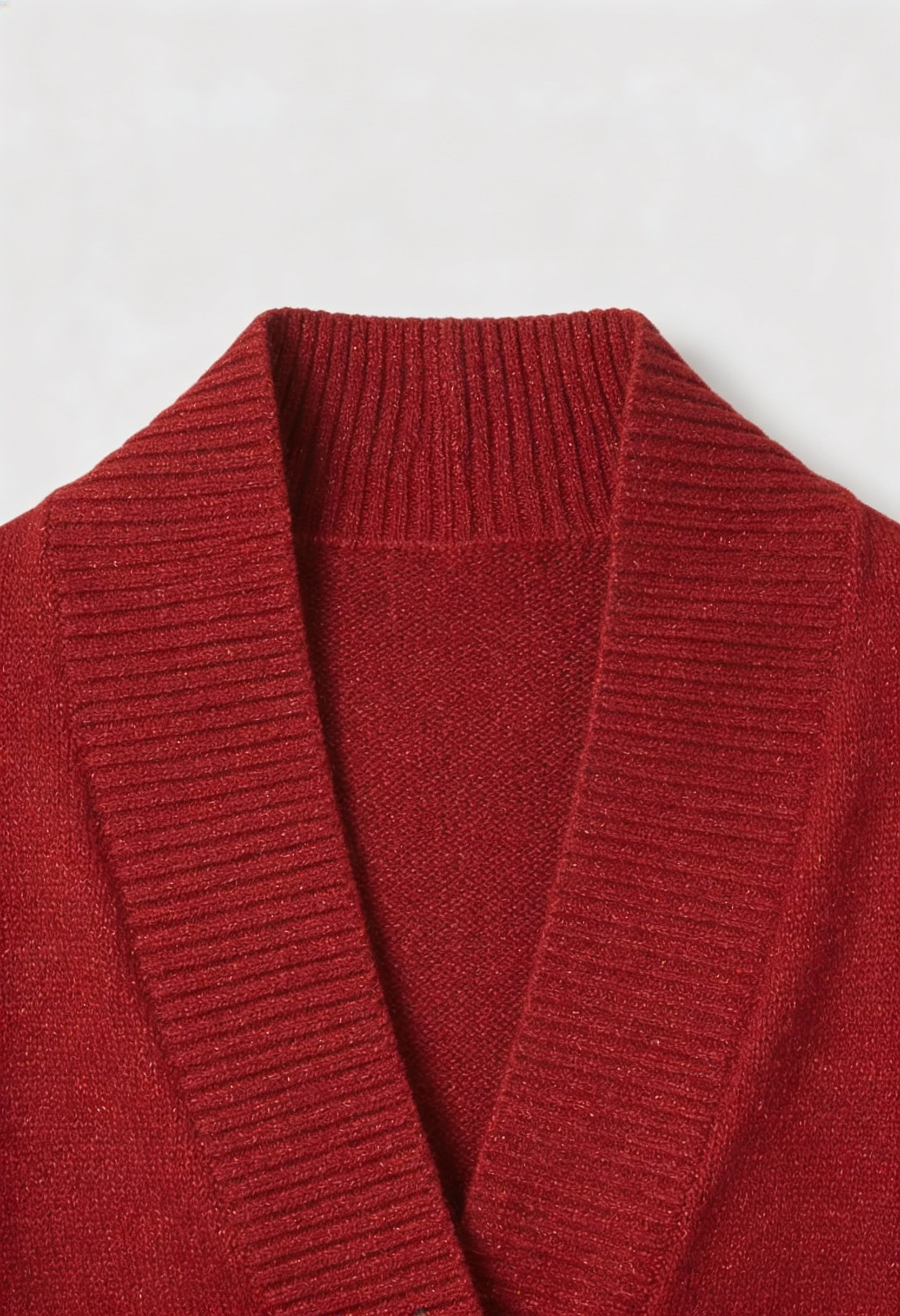 Sophia Lumina burgundy long cardigan sweater with relaxed fit, cozy knit, and open front for casual comfort and style.