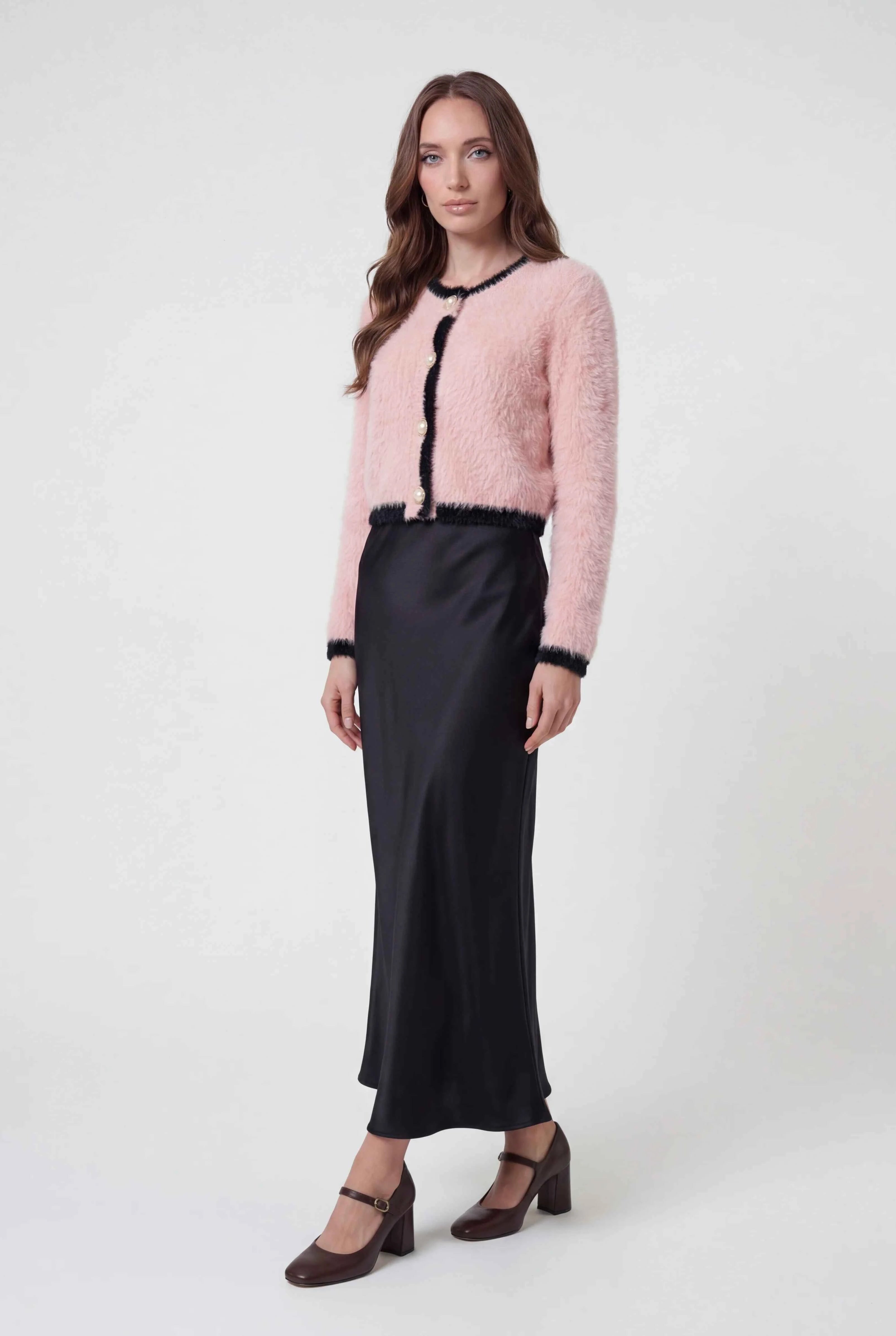 Lumina Wear Sophia cozy cropped cardigan with ribbed details, stylish women's sweater perfect for casual wear.