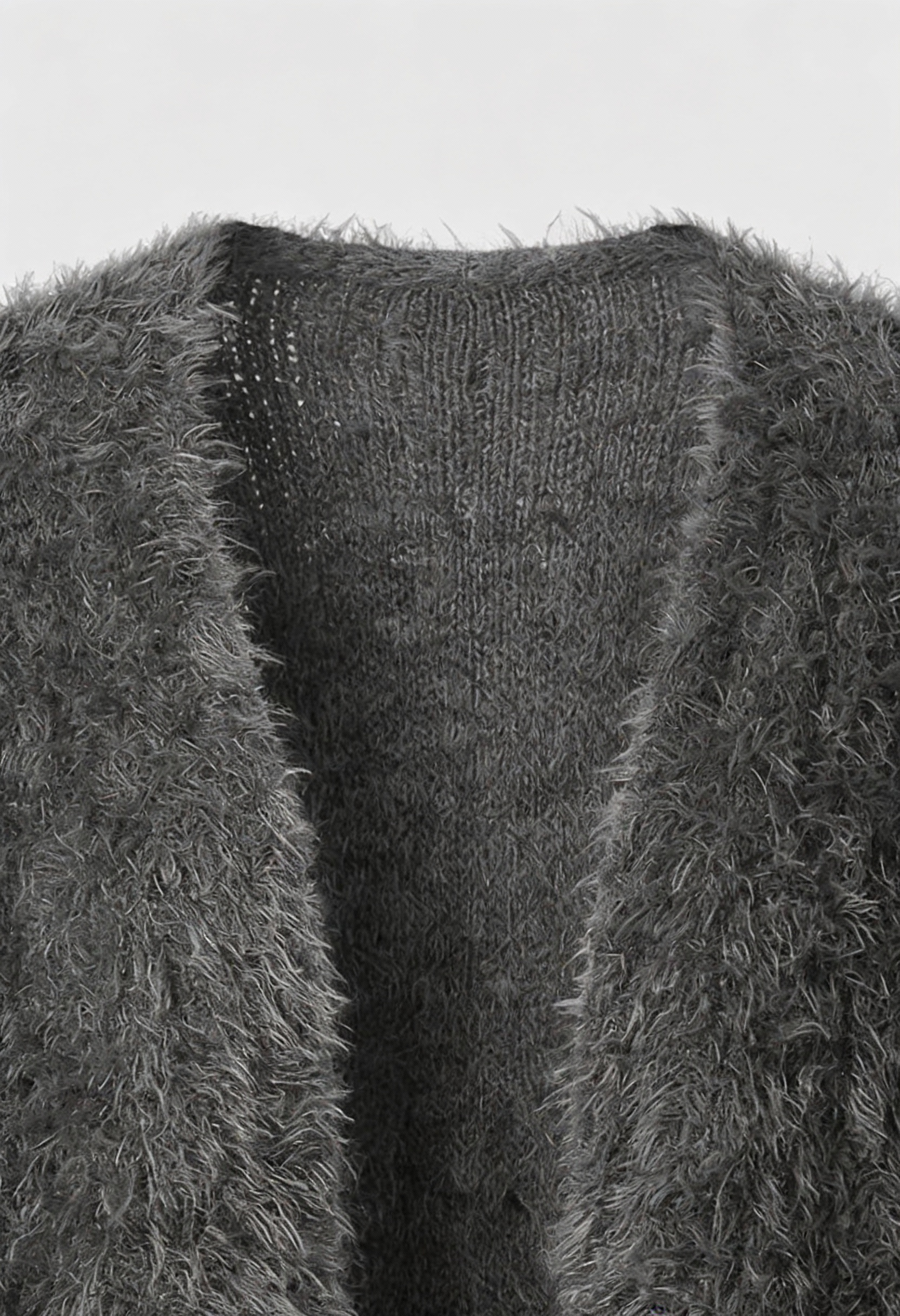Dark gray Sophia cardigan by Lumina Wear featuring a relaxed fit, cozy knit texture, and casual style.