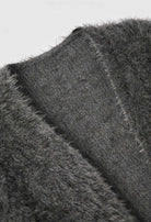 Dark gray Sophia cardigan by Lumina Wear, cozy relaxed-fit sweater with soft knit texture and casual style.