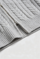 Gray long cardigan sweater by Lumina Wear featuring a cozy, relaxed fit and comfortable knit fabric.