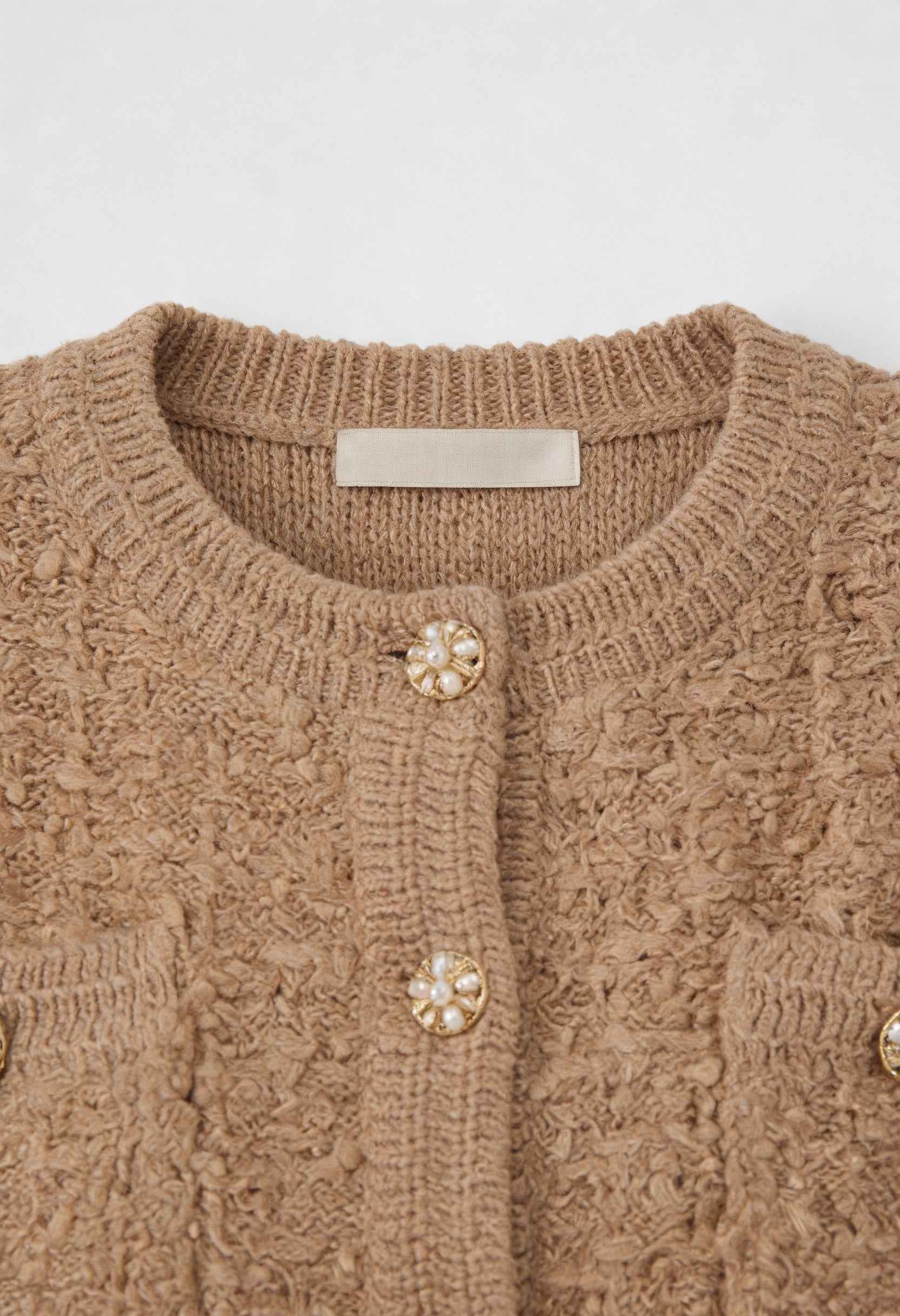 Sophia Lumina women's khaki knit cardigan with open front, cozy and stylish for casual wear.