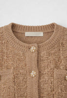 Sophia Lumina women's khaki knit cardigan with open front, cozy and stylish for casual wear.