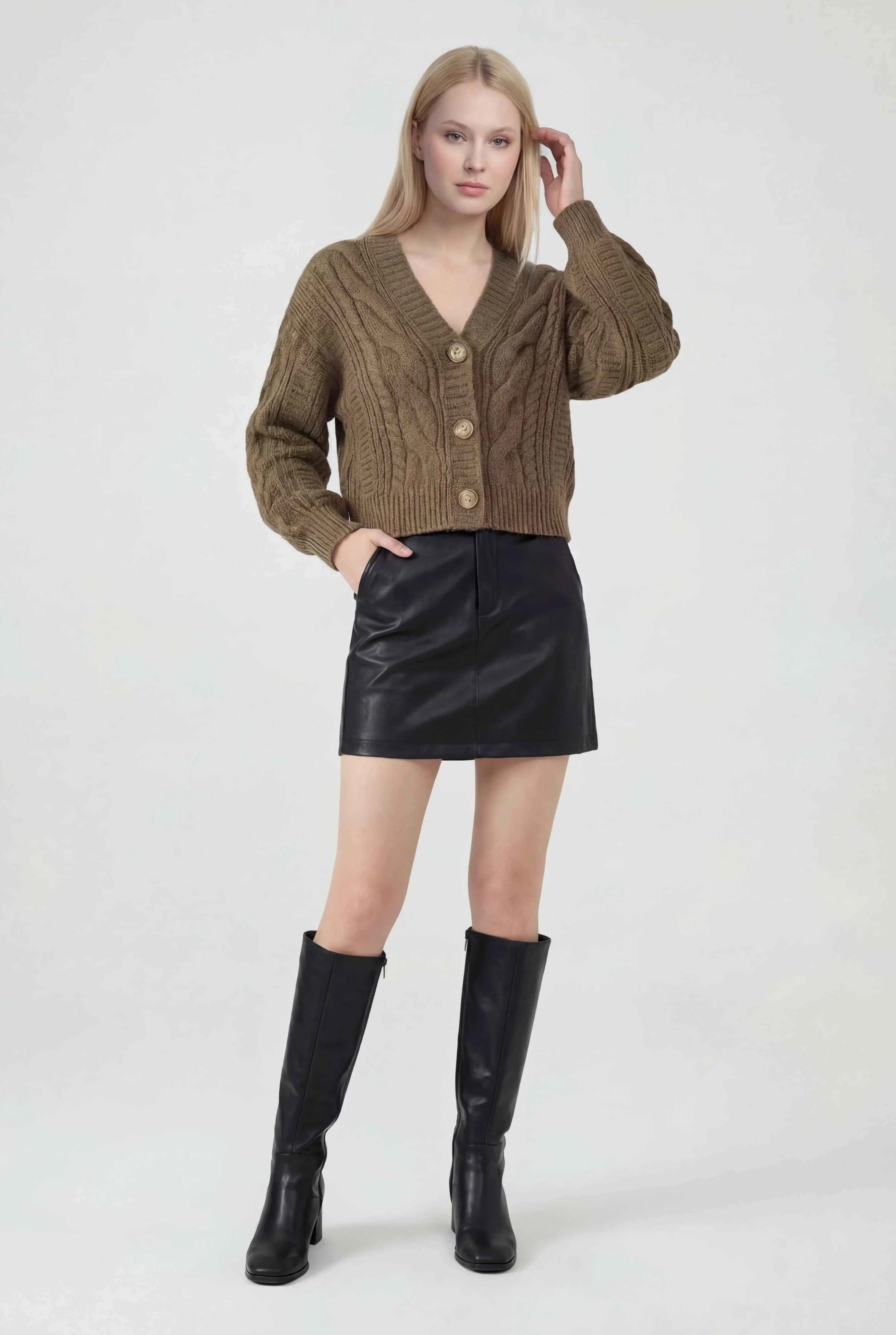 Lumina Wear Sophia cozy open-front cardigan sweater with versatile layering, soft knit fabric, and relaxed fit.