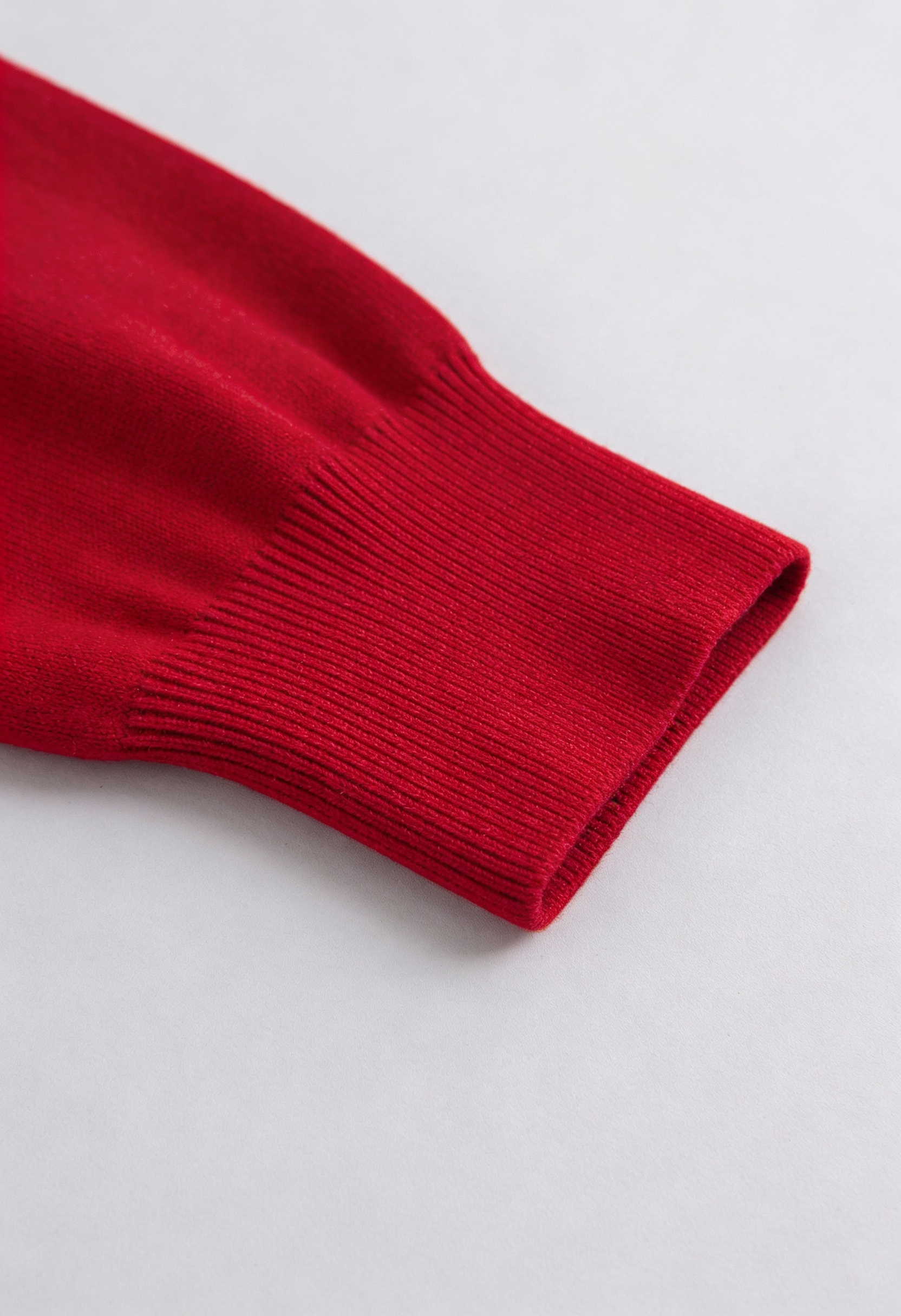 Lumina Wear Sophia cozy open front knit cardigan sweater with ribbed hem in red, featuring a comfortable, relaxed fit.