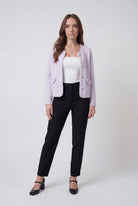 Sophia Lumina women's purple knitted cardigan with open front, cozy and stylish for casual wear.