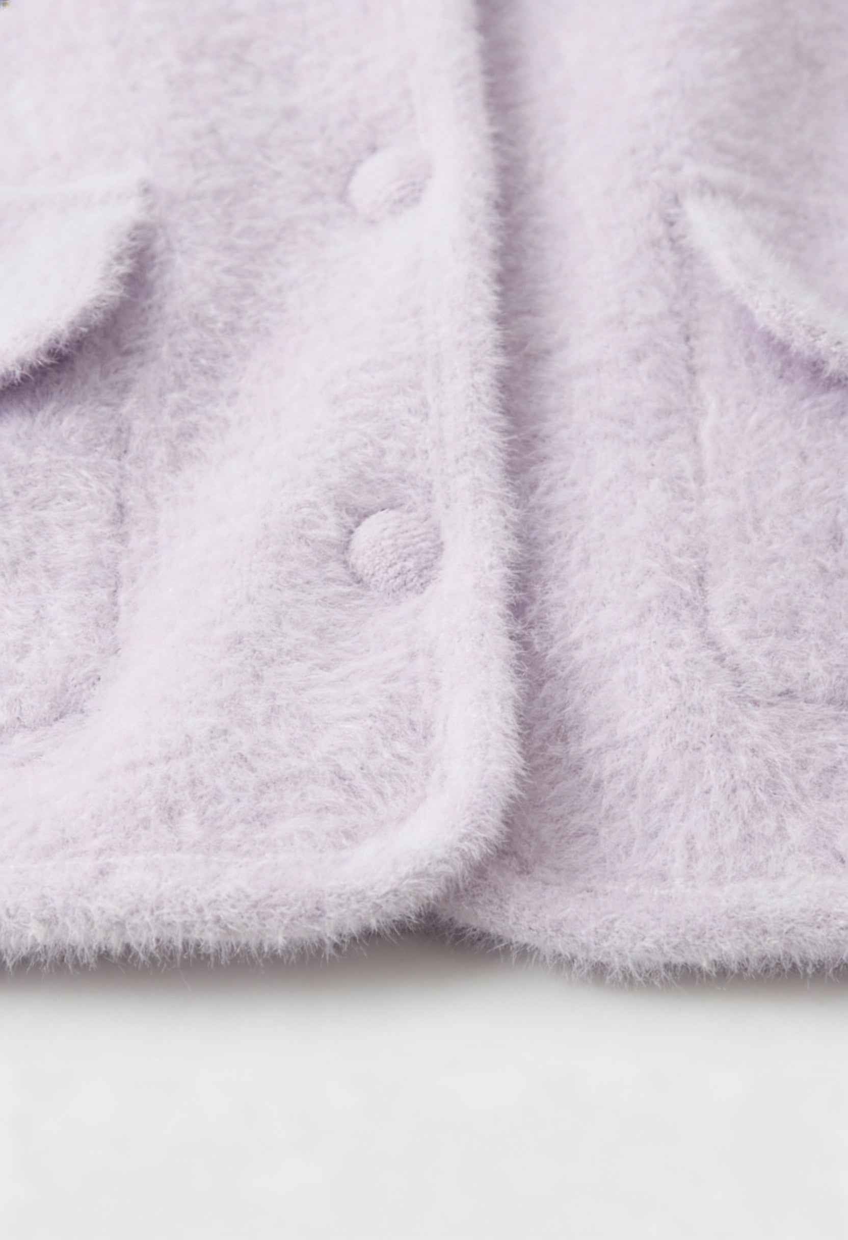 Sophia Lumina women's purple knitted cardigan with open front, cozy and stylish for casual wear.