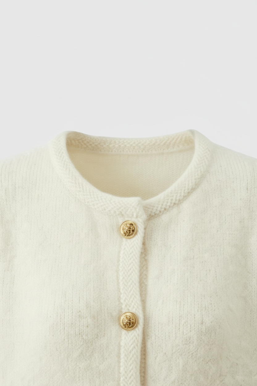 Lumina Wear Sophia cozy white long cardigan with relaxed fit, perfect for casual layered outfits.