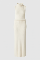Elegant apricot knit skirt set for women by Lumina Wear, featuring a flattering fit and stylish design.