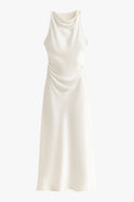 Sophia beige summer dress by Lumina Wear, casual dress with adjustable fit, lightweight and stylish for warm weather.