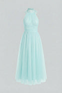Elegant blue Lumina Wear midi dress with flattering silhouette, perfect for stylish occasions and modern fashion.