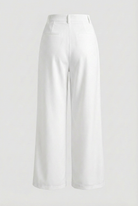 Sophia Lumina Wear high-waisted pleated trousers with stretch in white, featuring a tailored fit and elegant design.