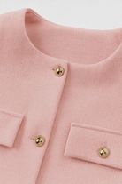 Lumina Wear Sophia pink short jacket with elegant style, versatile design, and tailored fit, perfect for casual or dressy outfits.