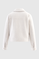 Sophia Lumina women's cropped zip-up jacket with functional pockets, white modern outerwear for stylish comfort.