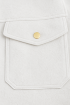 White Sophia Lumina Women's Cropped Zip-Up Jacket with functional pockets, modern design, and comfortable fit.