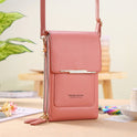 Sophia vegan leather shoulder handbag by Lumina Wear in mocha with touch feature, modern design, and sleek style.