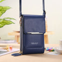 Sophia Lumina vegan leather shoulder handbag with touch features, mocha color, stylish design, and gold-tone hardware.