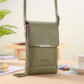 Sophia modern vegan leather shoulder bag by Lumina Wear in mocha with touch features and sleek design.