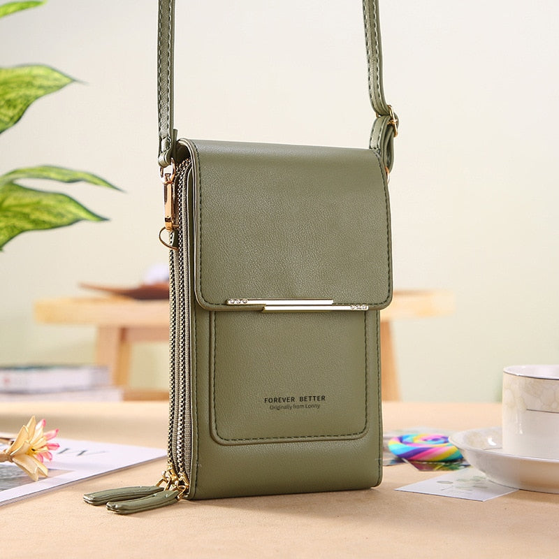 Sophia modern vegan leather shoulder bag with touch features from Lumina Wear, in mocha color, stylish handbag for women.