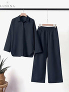 Cream linen loungewear set by Sunnova, spring 2-piece set from Lumina Vancouver, featuring relaxed fit and breathable fabric.