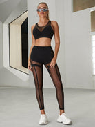 Lumina Vancouver black mesh sports bra from the Super Sexy Unique Mesh Sports Bras set, featuring a stylish and supportive design.