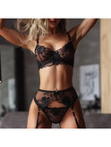 Lumina Wear Sutton 3-piece lingerie set featuring lace bras and matching panties in soft pastel colors.