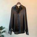 Beige Taylor Lumina Wear relaxed fit blouse with button details and long sleeves, styled for casual or office wear.
