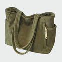 Green Tilda Lumina Wear minimalist tote bag with spacious interior, stylish handbag for everyday use.