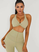 Black Lumina Vancouver V-neck sports bra with a stylish back design, ideal for activewear and athletic workouts.