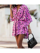 Valeria - Bohemian Floral Mini Dress - Lumina Vancouver