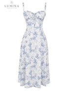 Venura spring wedding guest dress by Lumina Vancouver in white with floral print, size XS, perfect for spring occasions