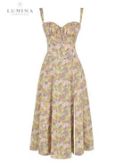 Venura spring wedding guest dress by Lumina Vancouver in white with floral print, size 6-8 XS, perfect for spring occasions.
