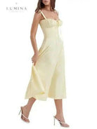 Venura spring wedding guest dress by Lumina Vancouver, white floral print, sleeveless, size XS, perfect for spring occasions.
